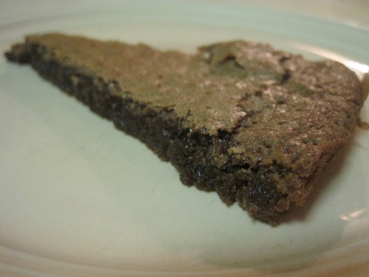 Swedish kladdkaka: the easiest, tastiest chocolate treat I've made in a long time. 